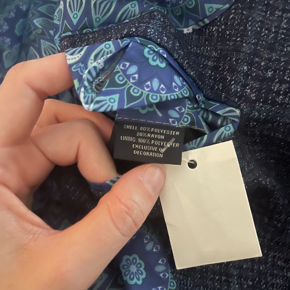 Tailorbyrd Blue Sports Coat Printed Pattern Blazer Mens 44L - Picture 5 of 5